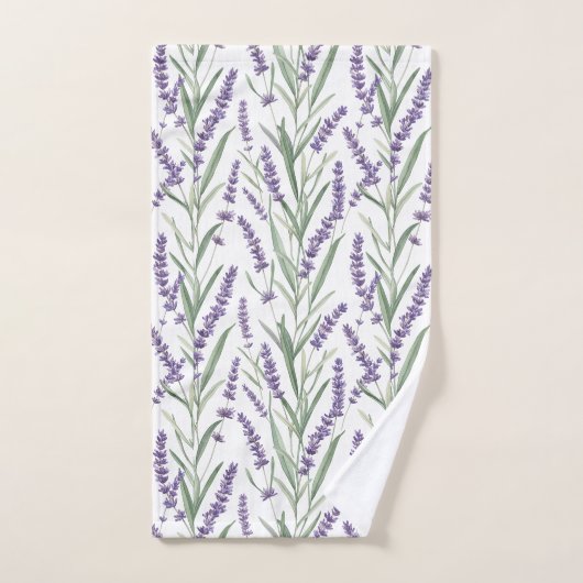 Lavender Botanical Pattern (Serviette à main)