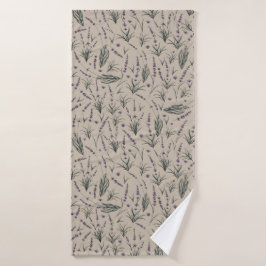 Lavender Botanical Pattern Bath Towel Badhanddoek