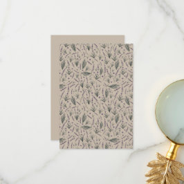 Lavender Botanical Pattern Flat Thank You Card Bedankkaart