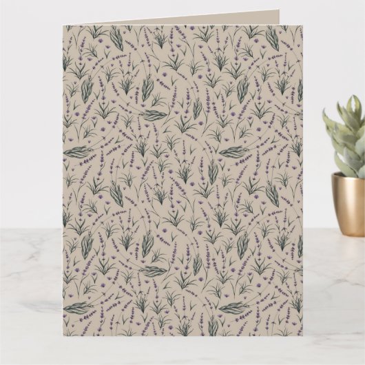 Lavender Botanical Pattern Greeting Card Kaart (Kleine Plant)