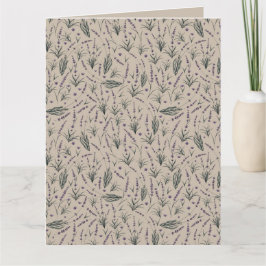 Lavender Botanical Pattern Greeting Card Kaart