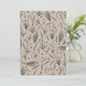 Lavender Botanical Pattern Invitation Kaart (Staand voorkant)