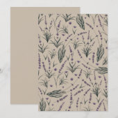 Lavender Botanical Pattern Invitation Kaart (Voorkant / Achterkant)