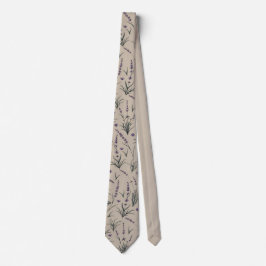 Lavender Botanical Pattern Necktie Stropdas