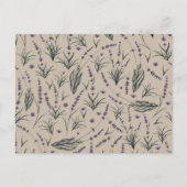 Lavender Botanical Pattern Postcard Briefkaart (Voorkant)