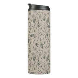 Lavender Botanical Pattern Thermal Tumbler Thermosbeker