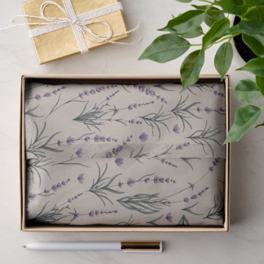 Lavender Botanical Pattern Tissue Paper Tissuepapier (Geschenk)