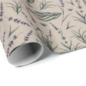 Lavender Botanical Pattern Wrapping Paper Cadeaupapier (Rol Hoek)