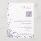 Lavender Botanical Wedding QR Code Details Informatiekaartje (Voorkant)