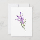 Lavender Bouquet Wreath Wedding Save the Date Kaar (Achterkant)