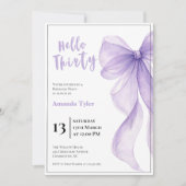 Lavender Bow 30th Birthday Invitation (Devant)