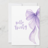 Lavender Bow 30th Birthday Invitation Kaart (Achterkant)
