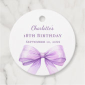 Lavender bow DIY write by hand birthday Bedankjes Labels (Voorkant)