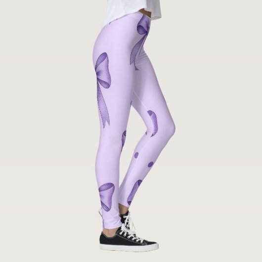Lavender Bow Pattern Leggings (Droite)