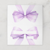 Lavender bow Place Cards Elegant Folded (Buitenkant ongevouwen)