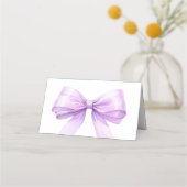 Lavender bow Place Cards Elegant Folded (Achterkant)