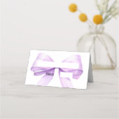 Lavender bow Place Cards Elegant Folded (Voorkant)