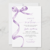 Lavender Bow Sweet 16 Anniversaire Invitation (Devant)