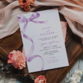 Lavender Bow Sweet 16 Anniversaire Invitation