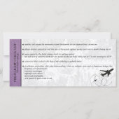 Lavender Brésil Mariage Boarding Pass Invitation (Dos)