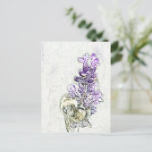 Lavender Bumblebee Pencil Briefkaart (Staand voorkant)