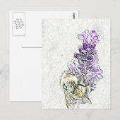 Lavender Bumblebee Pencil Briefkaart (Voorkant / Achterkant)