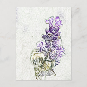 Lavender Bumblebee Pencil Briefkaart