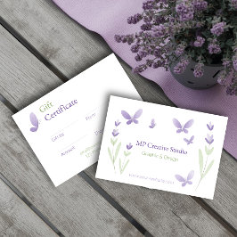 Lavender Business Branding Gift Certificate Bedankkaart