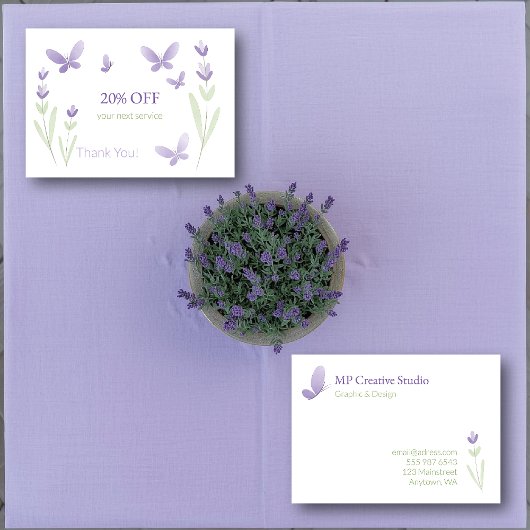 Lavender Business Branding Kortingskaartje