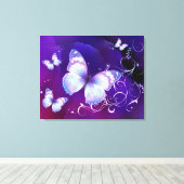 Lavender Butterflies Canvas Afdruk (Insitu (Houten vloer))