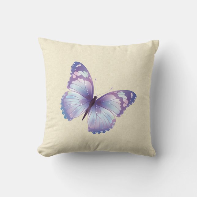 Lavender Butterfly Kussen (Voorkant)
