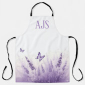Lavender Butterfly Monogrammed Chef Schort (Voorkant)