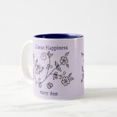 Lavender Butterfly Reminder Mug Tweekleurige Koffiemok (Voorkant links)