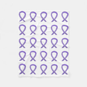 Lavender Cancer Awareness Ribbon Fleece Blanket Deken