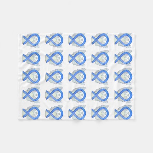 Lavender Cancer Awareness Ribbon Fleece Blankets (Voorkant (Horizontaal))