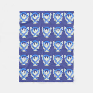 Lavender Cancer Awareness Ribbon Fleece Blankets Deken