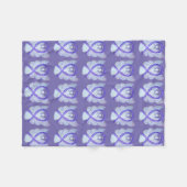 Lavender Cancer Awareness Ribbon Fleece Blankets Deken (Voorkant (Horizontaal))