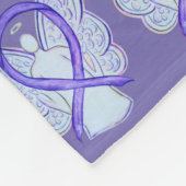 Lavender Cancer Awareness Ribbon Fleece Blankets Deken (Hoek)