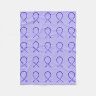 Lavender Cancer Awareness Ribbon Fleece Blankets Deken