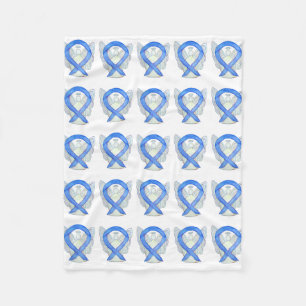 Lavender Cancer Awareness Ribbon Fleece Blankets Deken