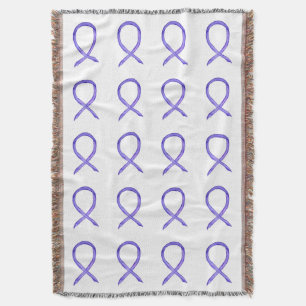 Lavender Cancer Awareness Ribbon Throw Blankets Bl Deken