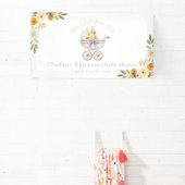 Lavender Carriage Welcome Banner | Baby Shower (Insitu)
