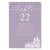Lavender Castle Wedding Seating Plan Kaart (Voorkant)