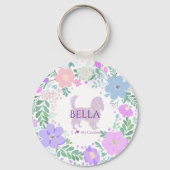 Lavender Cavalier King Charles Spaniel Custom Sleutelhanger (Voorkant)