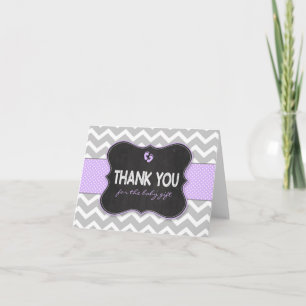 Lavender Chalkboard baby shower merci notes