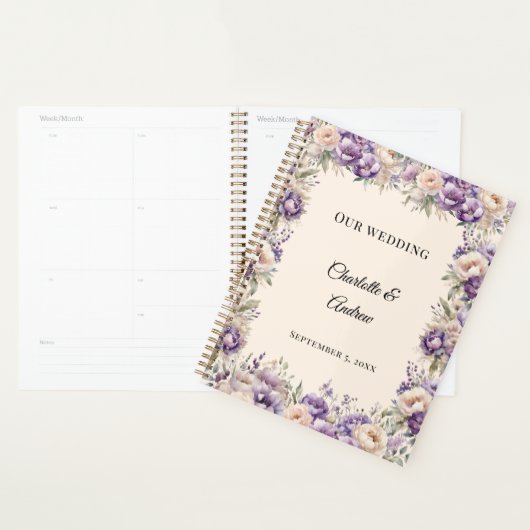 Lavender champagne floral wedding (Devant avec enveloppe)