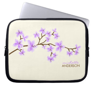 Lavender Cherry Blossingboom Laptop Sleeve