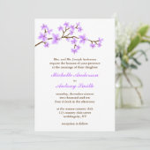 Lavender Cherry Blossom Wedding Kaart (Staand voorkant)