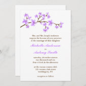 Lavender Cherry Blossom Wedding Kaart (Voorkant / Achterkant)