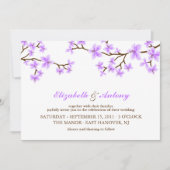 Lavender Cherry Blossom Wedding Kaart (Voorkant)
